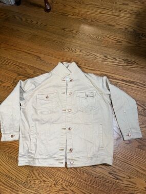 Kids Cream Denim Jacket - Unbranded
